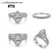 Wedding Ring Sets His And Hers Couples Women Marquise Diamond Moissanite Sterling Silver Man