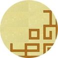 thumbnail image 1 of Ahgly Company Machine Washable Indoor Round Transitional Sun Yellow Area Rugs, 3' Round, 1 of 7