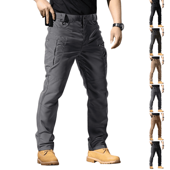 Cargo Pants for Men Carpenter Jeans Fishing Outdoor Cargo Sweats Rain Pant Stretch Cargo Joggers Breathable Construction Work Pants Gray S