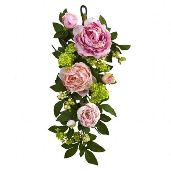 24 in. Mixed Peony & Hydrangea Teardrop