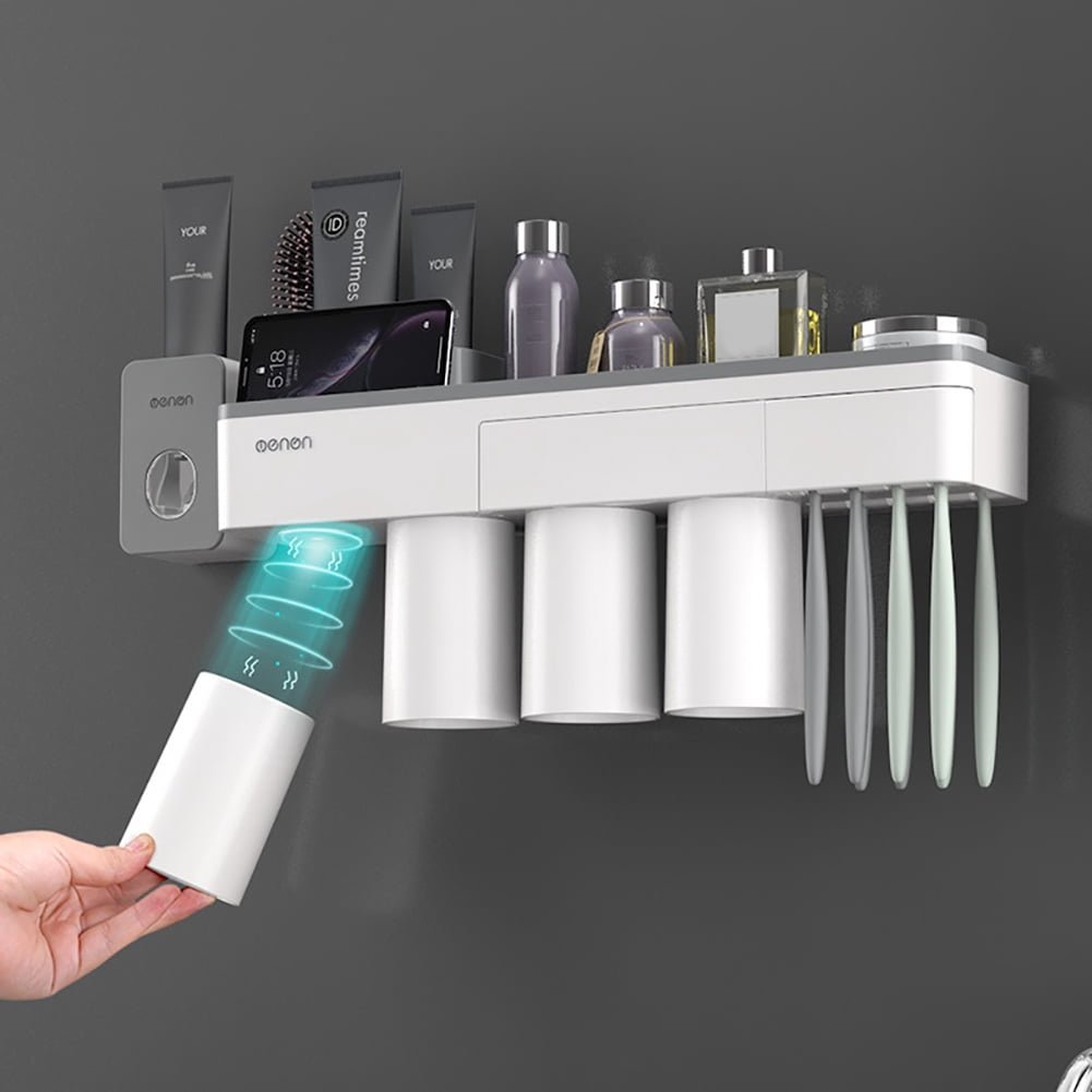 SPRING PARK Magnetic Toothbrush Holder and Automatic Toothpaste ...