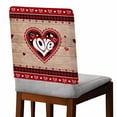 thumbnail image 2 of Valentine's Day Chair Covers Set of 8 Buffalo Plaid Love Heart Rustic Wood Chair Back Covers Stretch Removable Washable Slipcovers Protector for Dining Room Kitchen Party Decor, 2 of 4