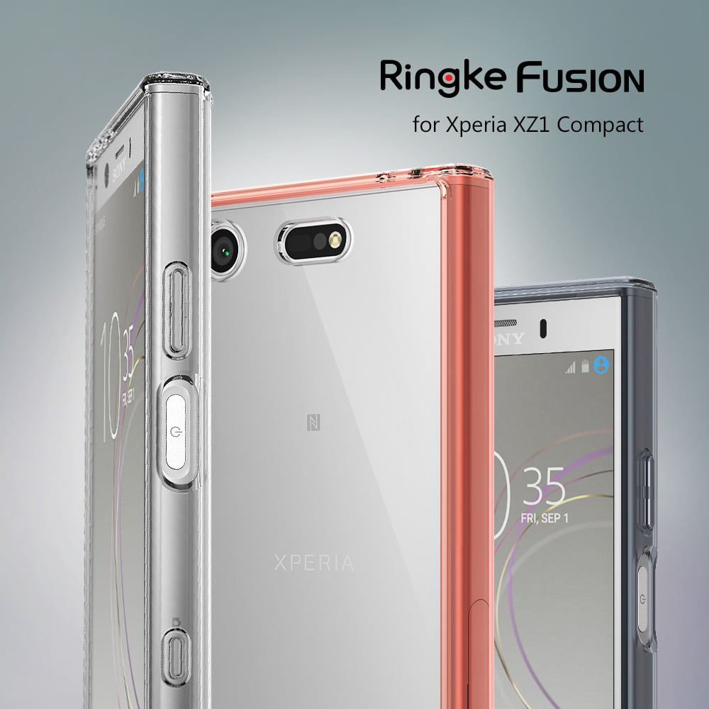 Ringke Fusion Case Compatible with Sony Xperia XZ1 Compact, PC Back Bumper Drop Phone Cover - Smoke Black - Walmart.com