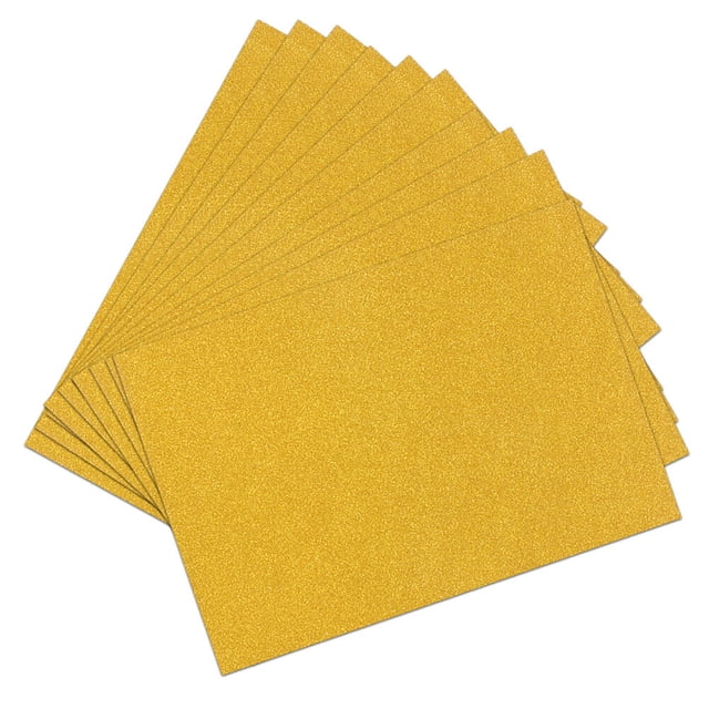 TEHAUX 20 Pcs Papier Pailleté Doré pour Cartes et Décorations de Bricolage