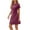 Wine Dress for women, variant on Women's Round Neck Mini Loose Dress Pleated Cotton Lined Elegant Casual Relaxed Slim Retro Beach Sundress Trendy Short Sleeve Workout Dress for Girls Black