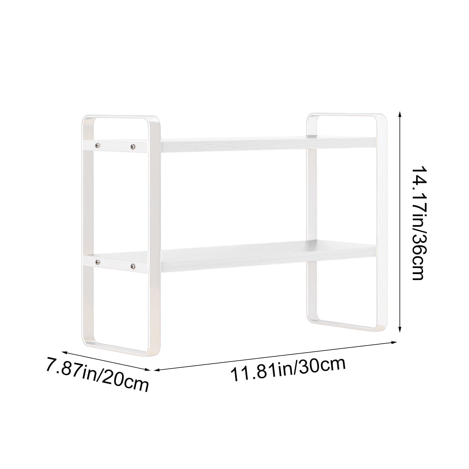 Votnto Double-Tier Desktop Storage Shelf Student Desk Organizer, Office Computer Desk Tiered Shelf for Books Accessories