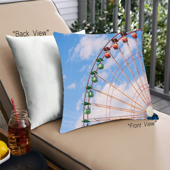 Ahgly Company Games Theme Park Rides Outdoor Throw Pillow, 18 inch by 18 inch