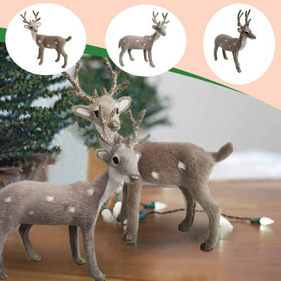 LEFTHIGH Home Christmas Supplies Sika Deer Decorations Mall Decorations Simulation Sika Deer Christmas Decor