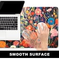 thumbnail image 3 of Large Mouse Pad, Desk Pad, XXL XL Extended Gaming Mouse Pad, Desk Mat for Office & Home, Long Keyboard Mat, Huge Mouse Pad, Desktop Full Cover 31.5 x 11.8 Inches, Orange Pink Flowers and Cat, 3 of 6