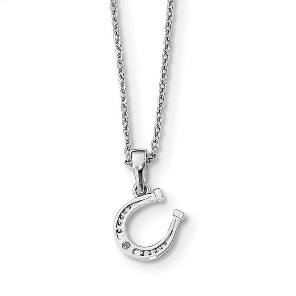 SS White Ice Diamond Horseshoe Necklace (Weight: 0.49 Grams, Length: 18 Inches)