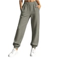 thumbnail image 3 of AherBiu Jogging Pants for Women Cinch Bottom Sweatpants Baggy Loose Fitted Elastic Waisted Casual Sweat Pants with Pockets(Medium,Dark Gray), 3 of 8