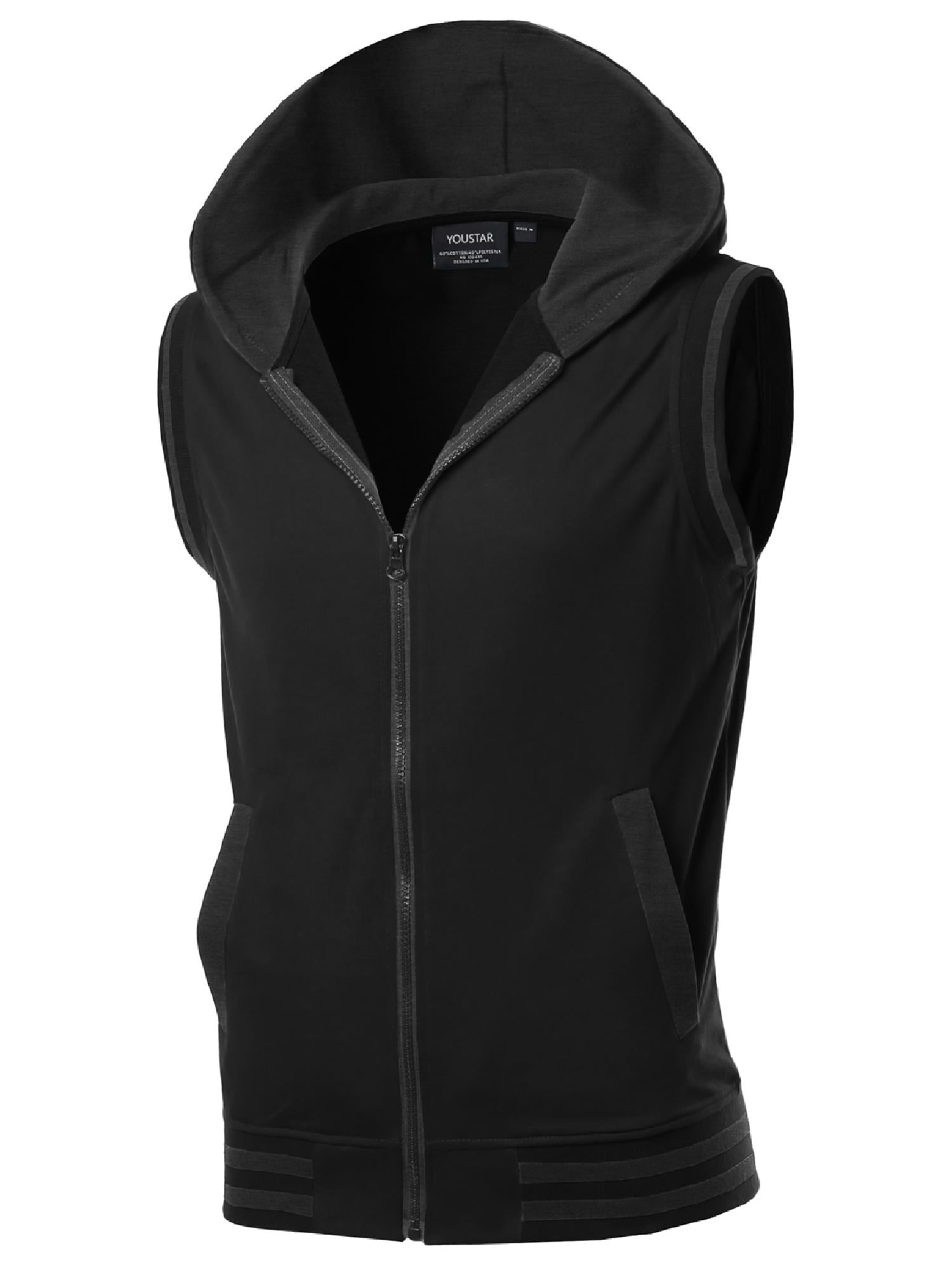 FashionOutfit Men's Modern Color Block Sleeveless Zipper Closure