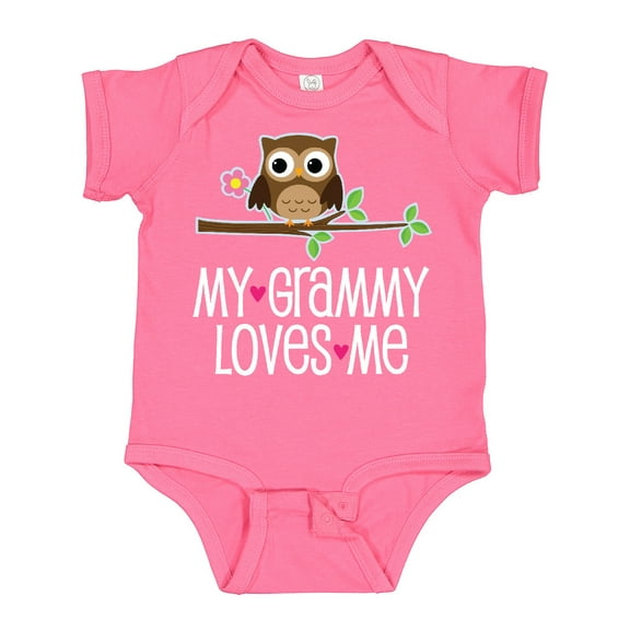 Inktastic My Grammy Loves Me Owl Girls Baby Bodysuit