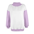 thumbnail image 5 of Women's Fall Winter Casual Color Block Pullover Sweatshirt Long Sleeve Crewneck Loose Fit Trendy Streetwear Hoodie Alternative Soft Fleece Lined Cozy Warm Top, 5 of 8