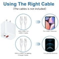 thumbnail image 3 of Type C Charger Block, PD+QC 20W USB C Wall Charger Fast Charging Power Station, Type C Charging Block USB C Brick Cube Power Adapter Charger Station Compatible for iPhone Samsung Android, White, 3 of 7