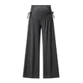 thumbnail image 6 of Maternity Women's Side Drawstring Wide Leg Pants, Over‑Belly High Elastic Support, Adjustable Side Ruched Detail for Pregnancy Daily Wear, Maternity Pants for Women Dark Gray XXXL, 6 of 6
