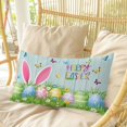 thumbnail image 4 of Easter Pillow Covers, Linen Long Throw Pillow Case, Spring Easter Eggs Bunny Butterflies Wooden Grain Holiday Pillow Protector Decorative Cushion Cover for Living Room/Bedroom 12" x 20", 4 of 8