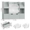 thumbnail image 6 of Hiphuta Kid Storage Toy Organizer, Wood Toy Storage Organizer with 4 Toy Boxes, Kids Bookcase with Book Rack, Gray, 6 of 7