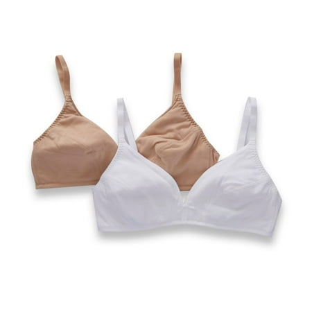 Bestform 9706233 Floral Trim Wireless Cotton Bra with Lightly-Lined Cups,  Sizes 38C-44D