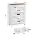 thumbnail image 2 of Commode à 5 Tiroirs pour Chambre, Commode de Rangement Verticale de 41,3 Po de Hauteur avec Grands Tiroirs, Coffre de Garde-Robe Autoportant en Bois – Gris Rétro / Noir / Brun+blanc / Blanc / Brun, 2 of 7