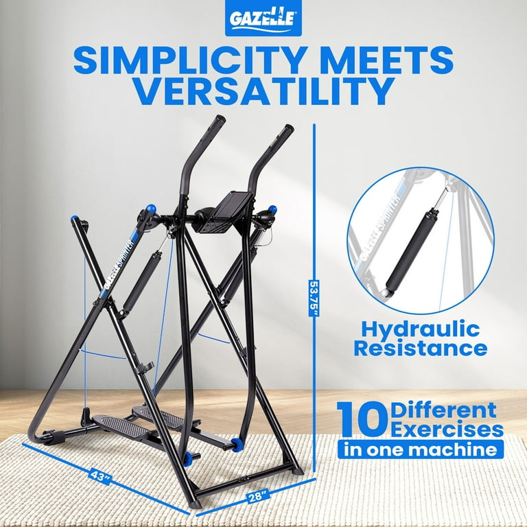 Gazelle Low-Impact Elliptical Glider Exercise Machine with Full