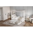 thumbnail image 5 of Newest Full Size Upholstery Canopy Platform Bed with Trundle , Three Storage Drawers, Beige, 5 of 9