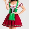 thumbnail image 4 of Odeerbi Bavarian Oktoberfest Dirndl Dress for Women Novelty Elegant Halloween Dress Girl Beer Festival Stage Dress Restaurant Work Dress Bar Maid Dress Green, 4 of 6
