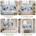thumbnail image 6 of White Blue Floral Kitchen Curtains, Elegant Leaves Spring Flowers Light Filtering Window Curtain Panels, 2Pcs Rod Pocket Window Treatments Set for RV Dining Room Study Room 42x54 Inches, 6 of 9