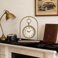 thumbnail image 4 of MODE HOME Vintage Small Gold Table Clock, Silent Non-Ticking Retro Desk Clock, Battery Operated Decorative Shelf Clock for Living Room, Bedroom & Kitchen Decor, 4 of 8