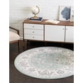 thumbnail image 4 of Rugs.com Aurelia Collection Rug – 7 Ft Round Aqua Medium-Pile Rug Perfect For Kitchens, Dining Rooms, 4 of 4