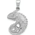 thumbnail image 1 of Sterling Silver Rhodium-Plated Polished And Textured 3D Iguana Pendant (Width 18.5) (Length 30.75) - Jbsp, 1 of 5