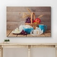 thumbnail image 3 of wall26 Canvas Print Wall Art Milk, Cheese, and Fruit Basket on Wood Panels Food Culinary Photography Modern Rustic Scenic Multicolor Colorful for Living Room, Bedroom, Office - 12"x18", 3 of 5
