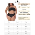 thumbnail image 6 of Agnes Orinda Women's Plus Size Valentines Day 2 Piece Bandeau Bikini Velvet Leopard Swimsuit High Waisted Bathing Suits 3X Black, 6 of 6