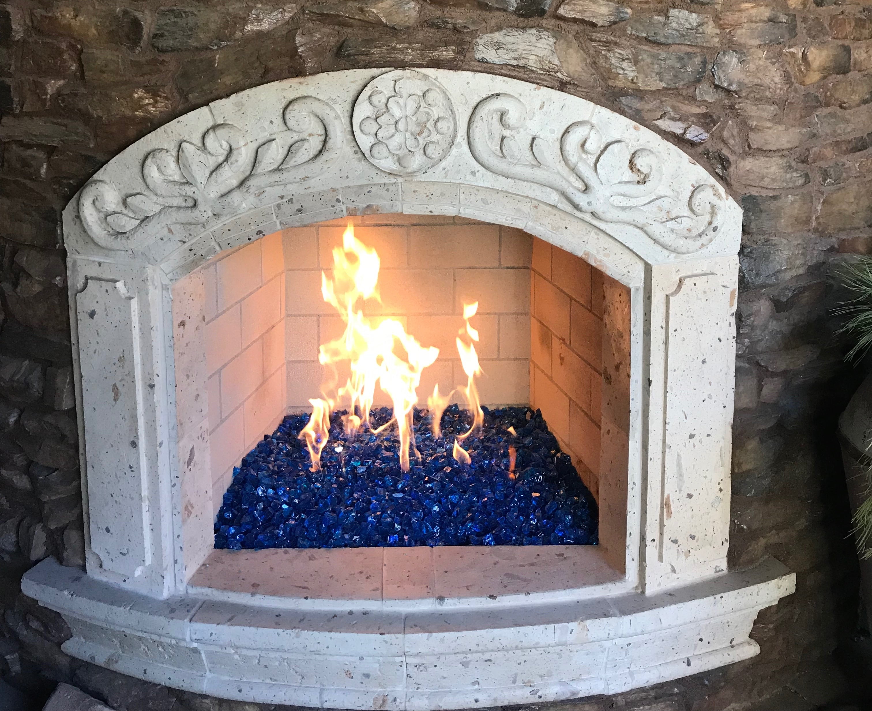 Element Fire Glass Cobalt Blue Reflective 1/4" Fire Glass 10lb, Cobalt Blue Reflective Fire Glass, Indoor or Outdoor Fire Glass