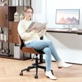 thumbnail image 2 of HOMCOM Chaise de Bureau Sans Accoudoirs avec Roulettes, Chaise de Bureau Moderne du Milieu du Siècle, 2 of 10
