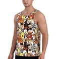 thumbnail image 2 of Lsque Cats & Dogs Group Pattern Mens Tank Tops Muscle Athletic Quick Dry Sleeveless Workout Fitness T Shirts Beach Tank Top, Loose-fit Sleeveless Shirt for Men-4X-Large, 2 of 7