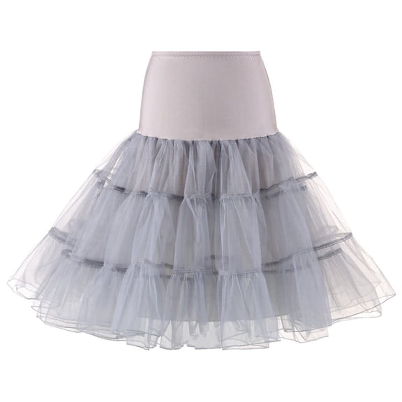 High Quality Women Solid Color High Waist Pleated Short Skirt Adult Dancing Skirt, Female Petticoat Half Slip Tulle Skirt Knee Length Dress