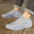 thumbnail image 2 of HEWUQI Men's Slip on Walking Shoes Wide Cushion Running Tennis Sneakers with Arch Support Insole Non Slip Workout Gym Athletic Fashion Shoes Gray Size 11, 2 of 5