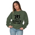 thumbnail image 4 of Zombie Dance Crew Walking Apocalypse Unisex Plus Fleece Graphic Sweatshirt Brisco Brands 2X, 4 of 5