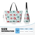 thumbnail image 2 of Large Beach Bags Water-resistant Sandproof - Red Shrimp Green Grass Cute Beach Tote Bags for Women with Zipper, 2 of 6