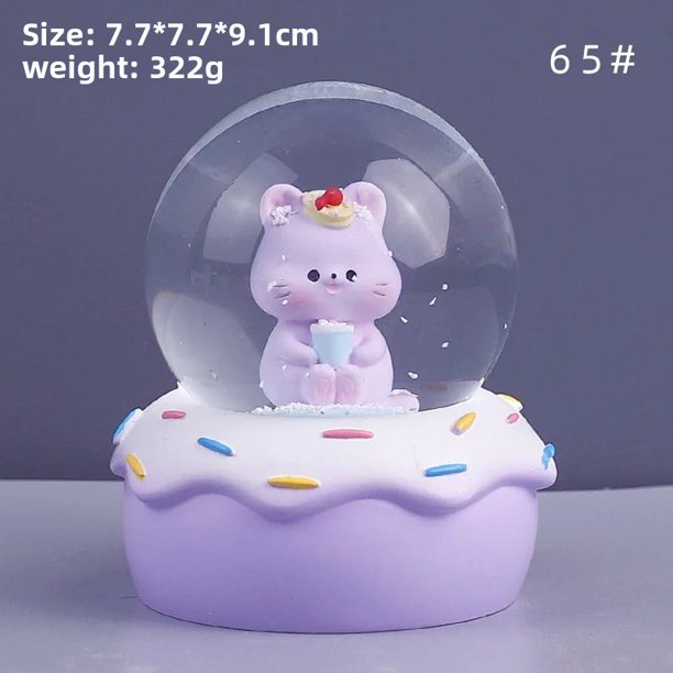 Bola de cristal decorativa para mujer, decoración de dormitorio de ensueño, bola de cristal, regalo de Año Nuevo 2024, copo de nieve, caja de octava brillante, Material de resina