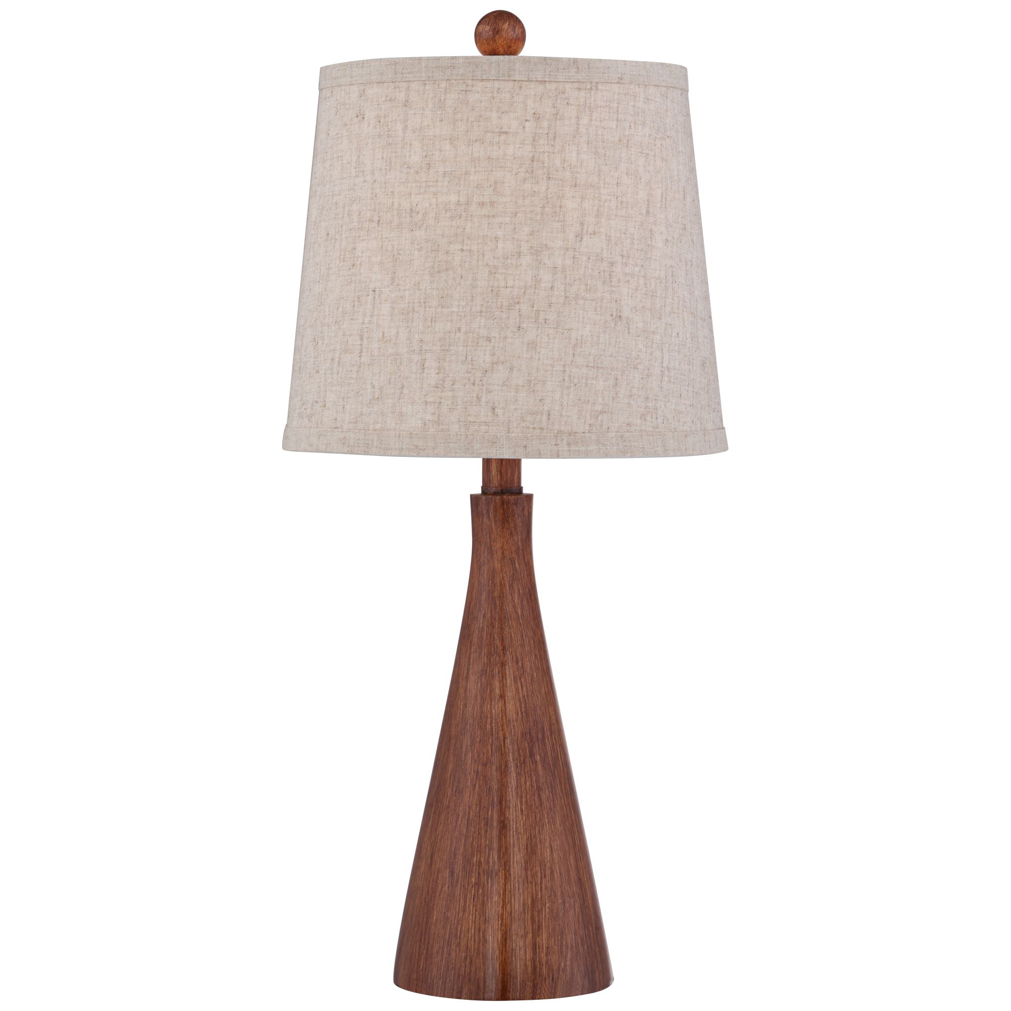 360 Lighting Fraiser Modern Accent Table Lamp 23 1/2" High Brown Faux Wood Oatmeal Drum Shade for Bedroom Living Room Bedside Nightstand Office Kids