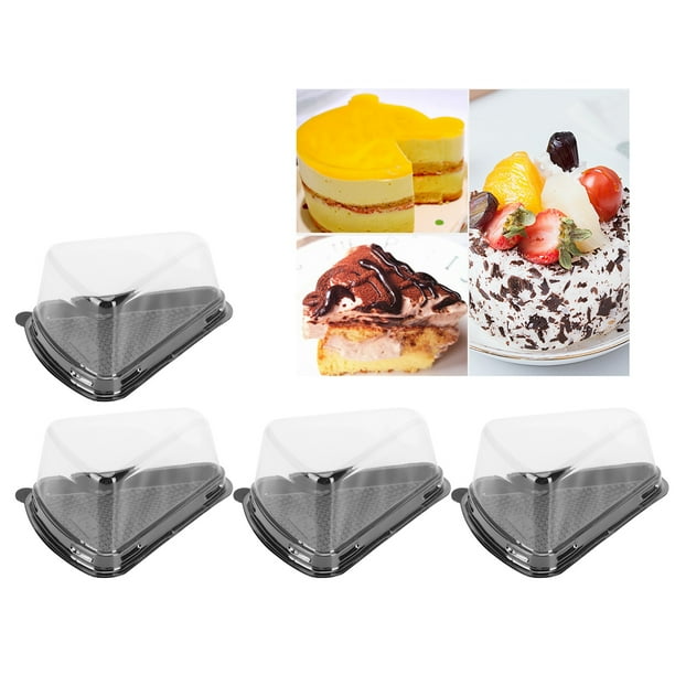 Plastic Cake Slice Container 100pcs Single Slice Cake Boxes Clear