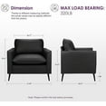 thumbnail image 5 of Coewske Modern Faux Leather Accent Chair Comfy Single Sofa Chair for Living Room Bedroom Office Black, 5 of 5