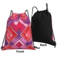 thumbnail image 4 of Leisure Draw String Mouth Backpack 16 X 14 Woven Band Durable Not Easy To Fall Off In Travel Portable Draw String Design Palevioletred Moroccan Trellis Hand-Drawn Sketch_2, 4 of 8