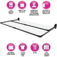 thumbnail image 5 of Wall Mounted Clothes Drying Rack (70ft of Drying Space) - Folding Laundry Drying Rack, Laundry Room Organizer, Easy Installation, Strong Durable Steel Rods, 5 of 7