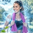 thumbnail image 5 of Cooling Towel, Sports Ice Towel with Silicone Storage Case, Soft Breathable Microfiber Cooling Cloth for Gym, Yoga, Running, Camping, Outdoor Activities, Heat Relief, 5 of 9