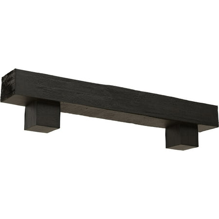 

Ekena Millwork 4 H x 8 D x 60 W Rough Cedar Faux Wood Fireplace Mantel Kit w/ Alamo Corbels Burnished Cedar