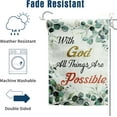 thumbnail image 4 of Christian Garden Flag Spring Summer Eucalyptus Leaves Yard Flag Religious Garden Flags Inspirational with God All Things Are Possible Flags for Outside 12x18 Double Sided, 4 of 6