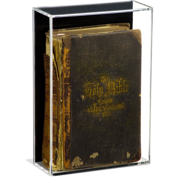 Deluxe Acrylic Book Display Case with Black Back Wall Mount (A051